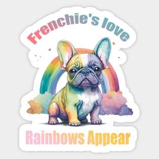 Colorful French Bulldog Puppy, Cute french bulldog, frenchie mon, frenchie dad Sticker